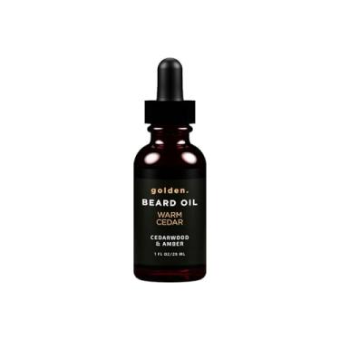 Imagem de Golden Grooming Company Óleo Para Barba Masculino, Kit De Crescimento Natural Com Rícino, Jojoba E Oliva, Hidrata Modela, Aroma Quente Cedro, 1 Oz