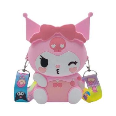 Imagem de Kawaii Hello Kitty Bolsa De Silicone Pequena Bolsa Fashion Sanrio Prin