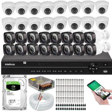Imagem de Kit 32 Cameras Segurança Dvr Intelbras Full Hd 32ch mhdx c/hd 3TB