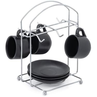 Imagem de Porta Xícaras De Café e Pires Suporte Cromado Organizador Cozinha