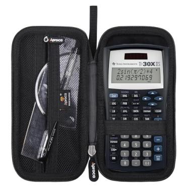 Imagem de Aproca Caixa de calculadora compatível com calculadora científica Texas Instruments TI-30XIIS / TI-30X IIS 2 linhas/Casio FX-991EX Fx-82es Plus, bolsa de armazenamento - preta (apenas capa)
