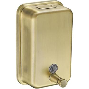 Imagem de 304 Aço Inoxidável Escovado Ouro Preto Hotel Press Montado Na Parede Sabão Dispensador Loção Garrafa, Golden 800ml