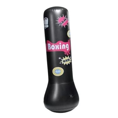 Imagem de UGPLM Saco de pancadas inflável autônomo portátil presente de aniversário boxe tumbler saco de pancadas autônomo para exercícios academia em casa, Preto