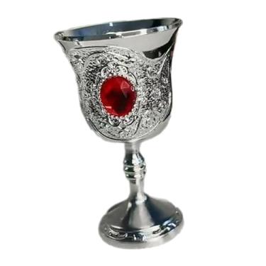Imagem de IEUDNS Taça de vinho medieval vintage, presente, novidade, liga, copo de vinho, padrão floral, copo para decoração de festa medieval