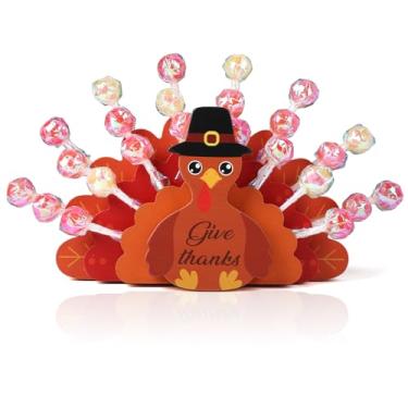 Imagem de Decoração de Ação de Graças de madeira com 30 furos, suporte de pirulito de peru, suporte pop para bolo, mesa de doces, para outono, aniversário, festa de casamento, aniversário, dia das bruxas