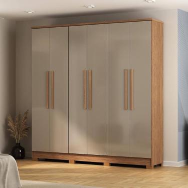 Imagem de Guarda-Roupa Casal Atualle São Paulo 6 Portas com Reflecta Acácia