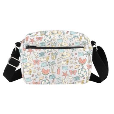 Imagem de Bolsa transversal de praia, presente de férias de verão, presente de vida na praia para amantes do oceano, bolsa de ombro para viagem à beira-mar com alça de ombro, Seabeach H-bag, Tendência