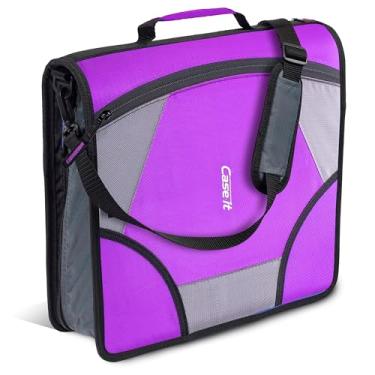 Imagem de Cape-it The King Size Zip Tab Zipper Binder - 4 polegadas D-Rings - Pasta de arquivo de 5 assuntos - Capacidade de folha 800 - Roxo escuro D-186