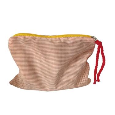 Imagem de Bolsa de maquiagem bolsa de viagem cosmética de grande capacidade oxford pano saco portátil para camping de viagem de negócios (Grade de laranja)