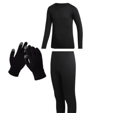 Imagem de Kit Calça Blusa Térmica Frio Intenso Infantil Masculino Tamanho Único 