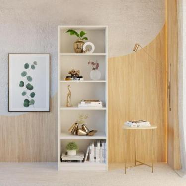 Imagem de Estante Livreiro Multiuso Eliana Com 5 Nichos branco - PIPPA WEB