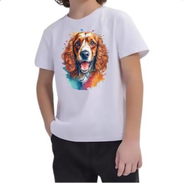 Imagem de Camiseta Infantil Cocker spaniel ingles Watercolor Arte - Alearts, 16