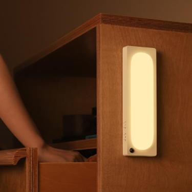 Imagem de Sensor de Movimento LED Night Light Closet Cabinet Lâmpada Longa Auto-adesiva Infravermelho Luz de Indução 270Lux 100Lux Dois Níveis de Brilho 10 30s Luz Atrasada Off Construído (Branco)