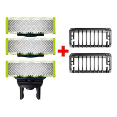 Imagem de 03 Laminas Refil + 02 Pentes P/ Barbeador Oneblade Philips - One Blade