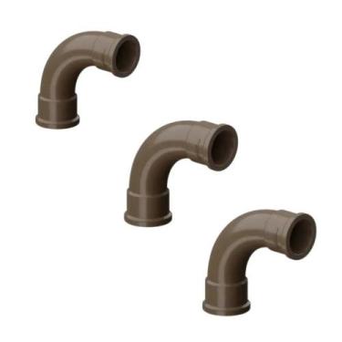 Imagem de Kit - 3 Curvas Longas Pvc Marrom Soldável 50mm 90º Tigre