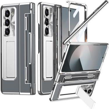 Imagem de NINKI Capa para Z Fold 7 com suporte para S Pen e suporte, caneta Stylus de dobradiça plana para Samsung Galaxy Z Fold 7 capa com suporte e protetor de tela, capa para celular Galaxy Fold7 com
