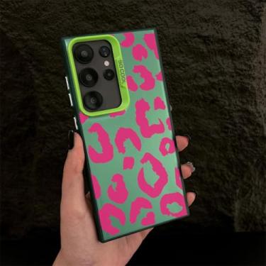 Imagem de MVVKKY para Samsung A56 Leopardo Prata Banhado Telefone Capa Pc Capa (para Samsung A56/Verde FenYin)