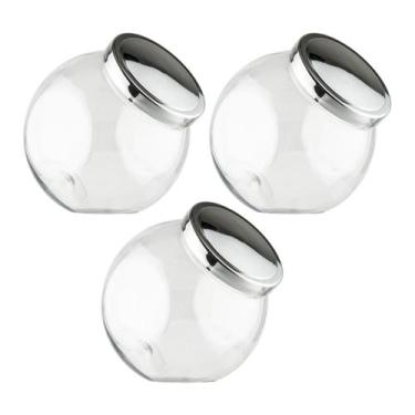 Imagem de Kit 3 Pote Baleiro Plástico 1,2LT Multiuso Organizador Tampa de Rosca 