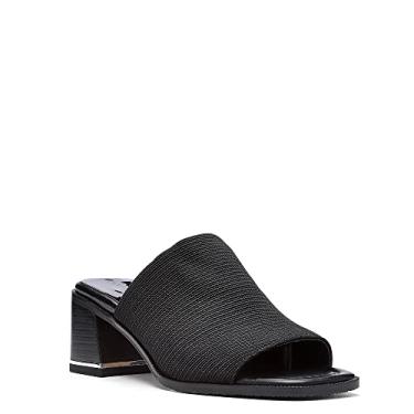 Imagem de Donald Pliner Sandália feminina Haze texturizada, tecido elástico, salto mule, antiderrapante, confortável, couro grosso, Preto - Tecido elástico texturizado, 34