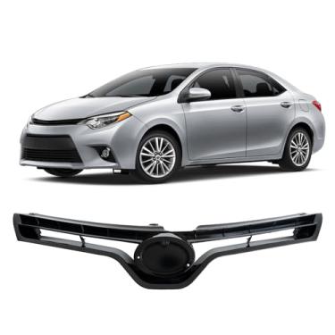 Imagem de SHELITA Grade Dianteira Superior Compatível Com Toyota Corolla Le 2014, 2015 E 2016, Preta Brilhante De Substituição 53111-02760