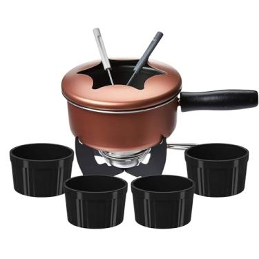 Imagem de Kit Fondue Completo Cobre + 4 Tigelas 150ml Preto