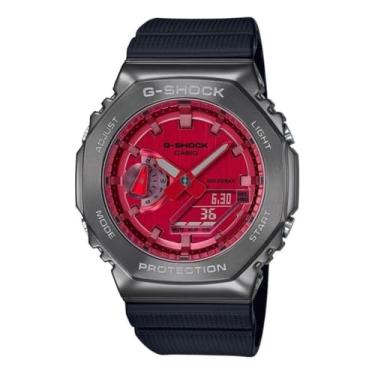 Imagem de Casio Relógio masculino de quartzo GM-2100B-4ADR, Vermelho, alça