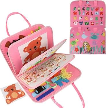 Imagem de Maleta Sensorial Montessori Infantil – Tema Animal | Brinquedo Educativo com Atividades para Coordenação Motora e Desenvolvimento Cognitivo (Rosa)