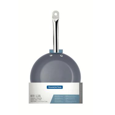 Imagem de Frigideira Rasa Tramontina Professional Aço Inox Fundo Triplo Cerâmico Grafite 20 Cm 1,...
