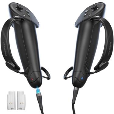 Imagem de Grips de controlador com carregamento Maecker para Meta Quest 3S e para Quest 3 - Cintas de controlador com bateria recarregável para acessórios para Quest 3S/3