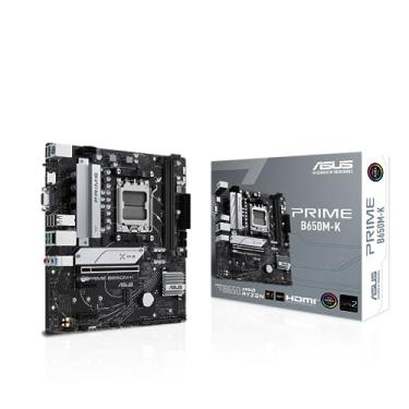 Imagem de ASUS Placa-mãe PRIME B650M-K AMD B650 Micro-ATX: DDR5, PCIe 5.0 M.2, Ethernet de 2,5 Gb, HDMI, VGA, USB 3.2 Gen 2 Traseiro, USB 3.2 Gen 1 Type-C®, BIOS FlashBack, Aura Sync - Preto