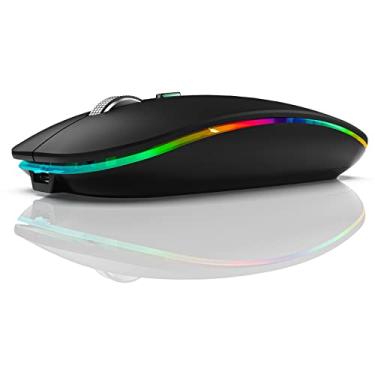Imagem de Fonicer Mouse Jiggler de modo duplo para laptop e telefone - mouse de LED recarregável mouse de computador movimento aleatório indetectável com botão liga/desliga mantém o computador acordado