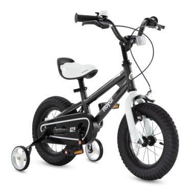 Imagem de Royalbaby Freestyle Dual Handbrakes Kids Bike 30 cm bicicleta de aprendizagem com rodas de treinamento para meninos meninas iniciantes idade 2-4 anos, preto