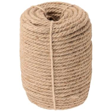 Imagem de FUNSUEI Corda De Cânhamo Com Fio Juta Natural 3/8" X 164 Pés, Trançada Resistente 10 Mm Para Artesanato, Jardinagem, Amarração, Pendurar, Decoração, Marrom