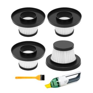 Imagem de Filtro de substituição compatível com aspirador de pó compacto sem fio Horsepower Duck como visto na TV, peças de substituição de filtro de aspirador de pó, preto, pacote com 4+1