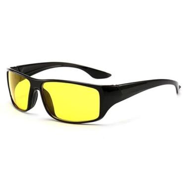 Imagem de Óculos de Sol Anti Ofuscamento Visão Noturna – Proteção UV – Lentes Amarelas e Pretas (Amarelo)
