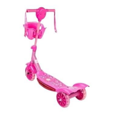 Imagem de Patinete Infantil 3 Rodas Radical Com Cestinha Luz E Som Para Crianças