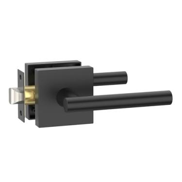 Imagem de Amerdeco 1 pacote com maçanetas de porta de passagem em preto fosco, maçanetas resistentes e sem travamento para hall, armário, área de escritório, shopping centers AM0031