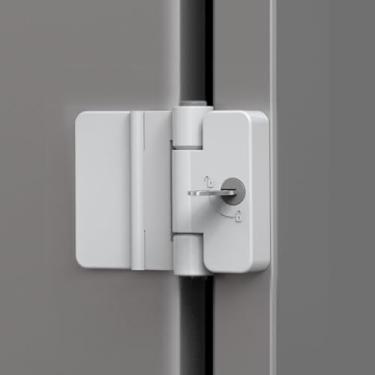 Imagem de FIGEPO Fechaduras Adesivas Para Geladeira, Trava De Porta Geladeira Com Dois Botões E Chave, À Prova Crianças, Gaveta Arquivo Armário Segurança Bebês (Branco, 1)