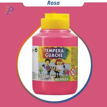Imagem de Tinta Guache Acrilex 250 ml - Cores, Tinta Guache Rosa