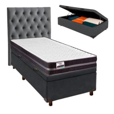 Imagem de Conjunto Cama Box Bau Blindado Solteiro + Colchão Molas Ultralastic Bo