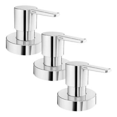 Imagem de Kit 3 Acabamento Docol Gali Base 1/2 3/4 E 1 Cromado