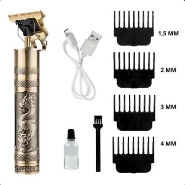 Imagem de Máquina de Cortar Cabelo  Para Cabelo e Barba, Acabamento Dragão Doura