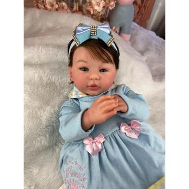 Imagem de Boneca Reborn Menina Feita A Mão Corpo de Silicone Banho