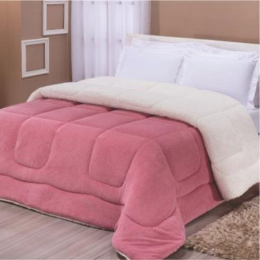Imagem de Edredom Coberdrom Pryme Solteiro Sherpa e Manta - Rosa