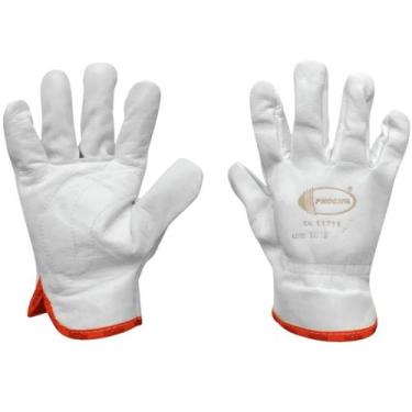 Imagem de Luva Segurança Vaqueta Petroleira Procipa EPI CA 11711, GG, Branca