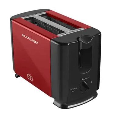 Imagem de Torradeira Duo Multilaser 700W Com Seletor De Nível Vermelha