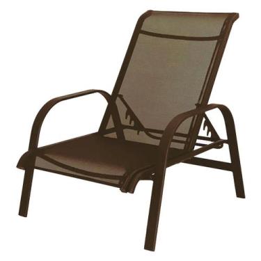 Imagem de Cadeira Mini Espreguiçadeira Lótus sem Puff Tela e Alumínio de Piscina