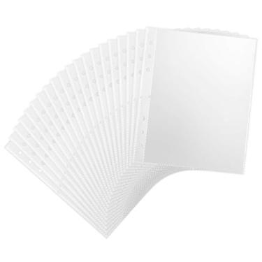 Imagem de 20 folhas transparentes para fichário, 20 x 15 cm, capas de cartão de foto para fichário, refil de plástico dupla face, 6 furos, refil de páginas, protetor de folhas para fotos, cartões postais