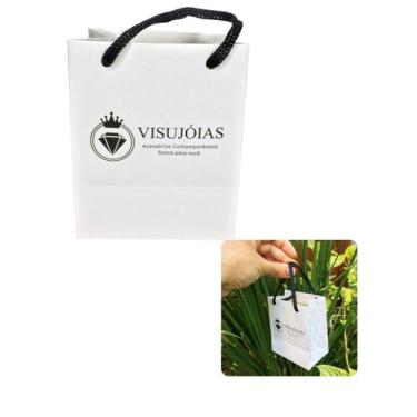 Imagem de Sacola Saco Embalagem Papel Cartão Embrulho Presente - Visujoias