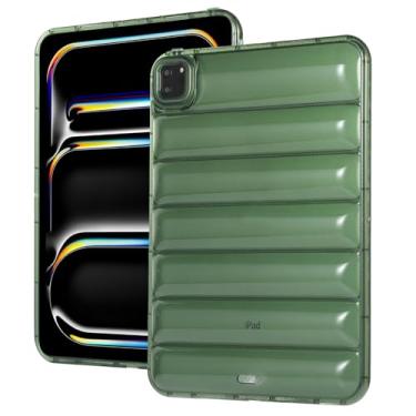 Imagem de Capa amortecedora para iPad Pro 11 polegadas (M4) 2024 5ª geração, capa traseira Techcircle transparente e elegante de poliuretano termoplástico macio à prova de choque para iPad Pro 11 2024, verde